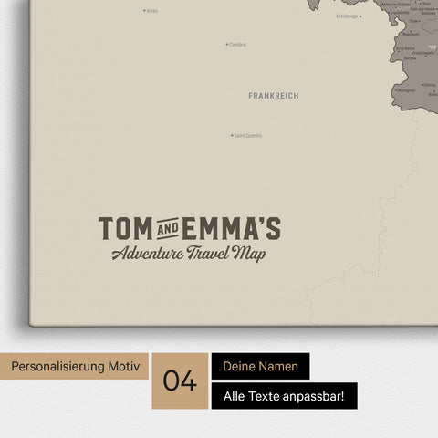 Mappa del Benelux con puntine TRAVEL® – Grigio Caldo