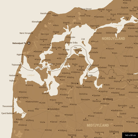 Denmark TRAVEL® Push Pin Map – Bronze