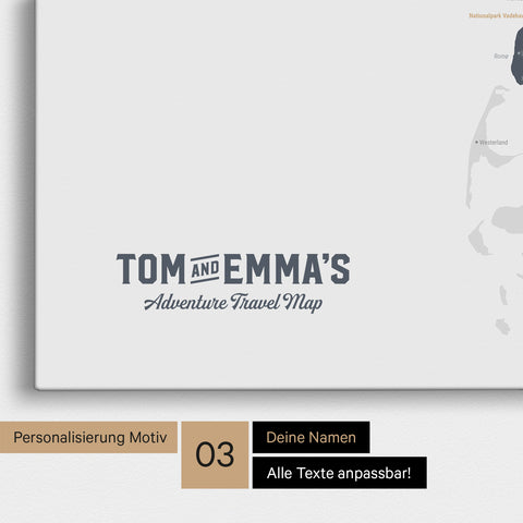 Mappa della Danimarca con puntine TRAVEL® – Blu denim