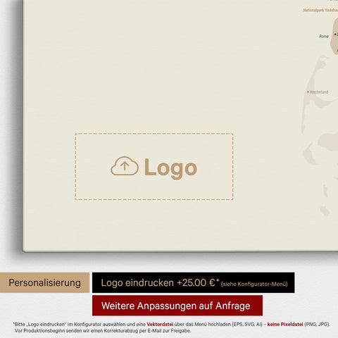 Mappa della Danimarca con puntine TRAVEL® – Oro