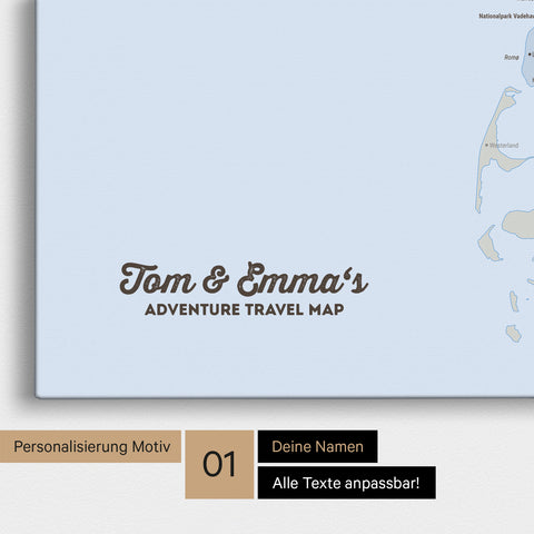 Political Denmark Map Push Pin Map in Multicolor Atlas with Personalization
