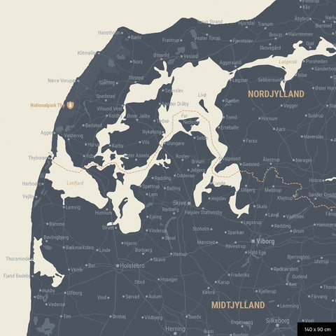 Denmark TRAVEL® Push Pin Map – Navy Light
