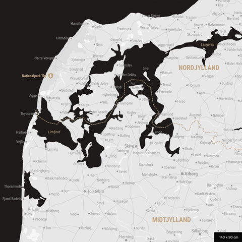 Denmark TRAVEL® Push Pin Map – Dark Black
