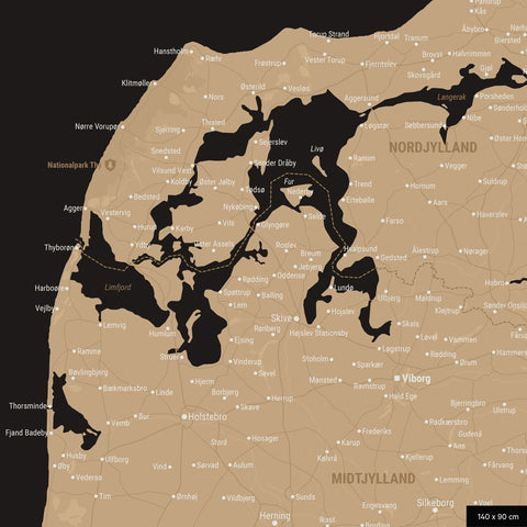 Denmark TRAVEL® Push Pin Map – Sonar Black