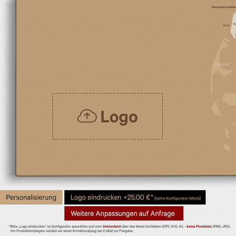 Mappa della Danimarca con puntine TRAVEL® – Oro tesoro