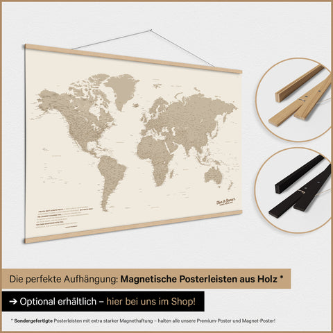 Mappa della Scandinavia TRAVEL® poster premium – in 21 colori