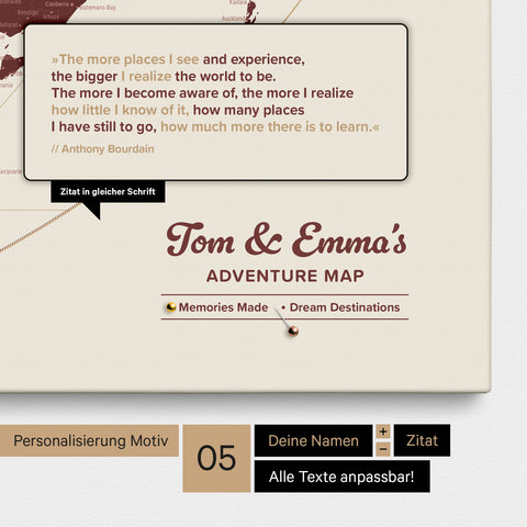 Push Pin World Map EQUAL EARTH Projection – Bordeaux Red