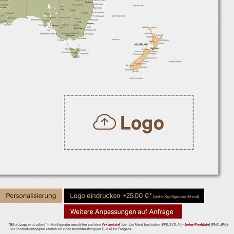 Mappa del mondo magnetica TRAVEL® su lavagna magnetica – Multicolor Sienna