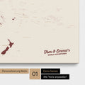 Australien-Karte Pinn-Leinwand in Farbe Bordeaux Rot mit personalisiertem Text