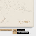 Australien-Karte Pinn-Leinwand in Farbe Gold mit personalisiertem Text