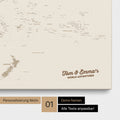 Australien-Karte Pinn-Leinwand in Farbe Bronze mit personalisiertem Text