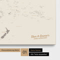 Australien-Karte Pinn-Leinwand in Farbe Warmgray mit personalisiertem Text