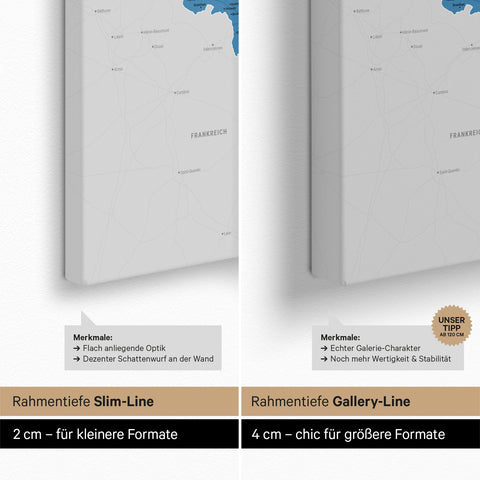 Mappa del Benelux per puntine TRAVEL® – Blu oceano