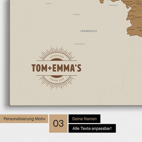 Mappa del Benelux per puntine TRAVEL® – Bronzo
