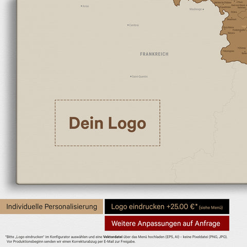Mappa del Benelux per puntine TRAVEL® – Bronzo