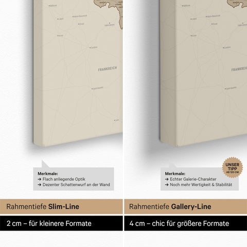 Mappa del Benelux per puntine TRAVEL® – Sabbia del deserto
