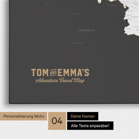Mappa del Benelux per puntine TRAVEL® – Grigio scuro