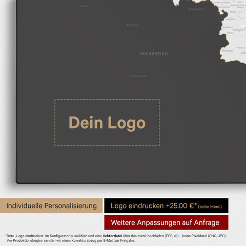Mappa del Benelux per puntine TRAVEL® – Grigio scuro