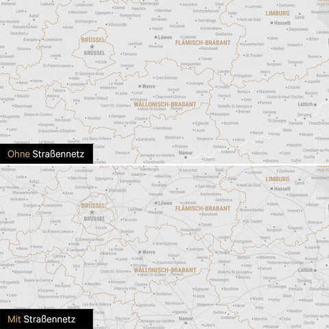 Mappa del Benelux per puntine TRAVEL® – Grigio scuro