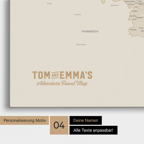 Mappa del Benelux per puntine TRAVEL® – Oro
