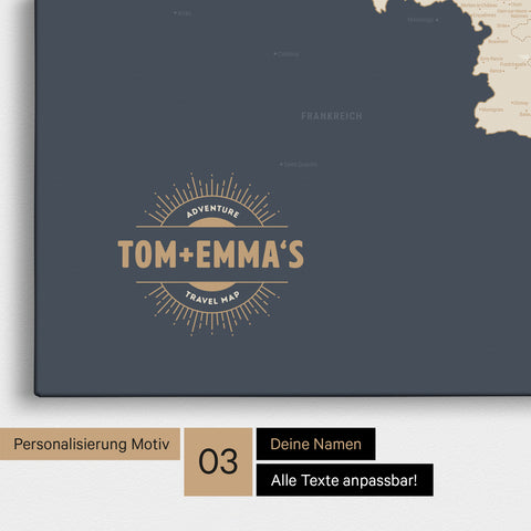 Mappa del Benelux per puntine TRAVEL® – Hale Navy