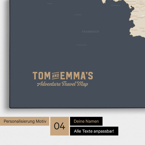 Mappa del Benelux per puntine TRAVEL® – Hale Navy