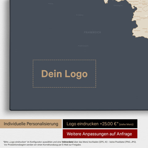 Mappa del Benelux per puntine TRAVEL® – Hale Navy