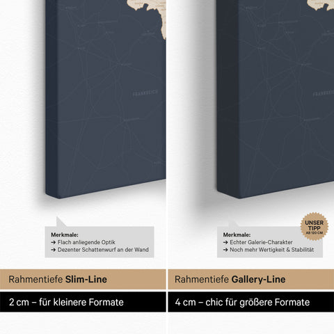 Mappa del Benelux per puntine TRAVEL® – Hale Navy