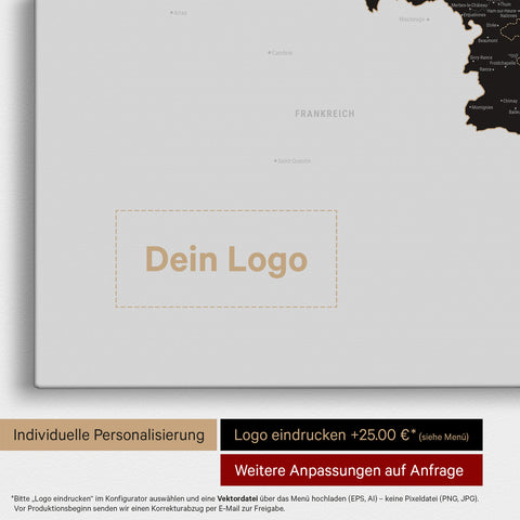 Mappa del Benelux per puntine TRAVEL® – Nero chiaro