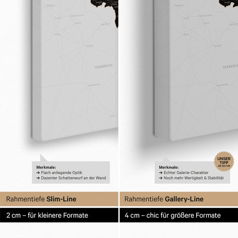 Mappa del Benelux per puntine TRAVEL® – Nero chiaro