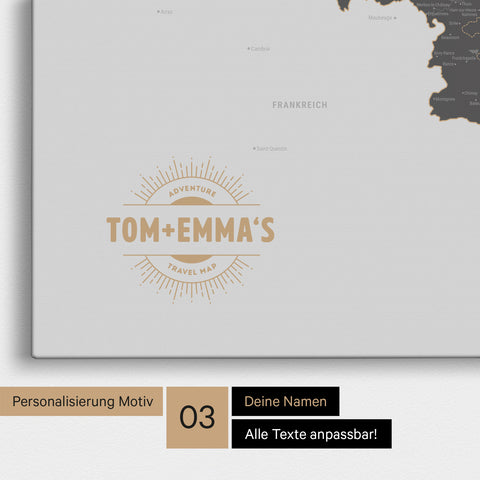 Mappa del Benelux per puntine TRAVEL® – Grigio chiaro