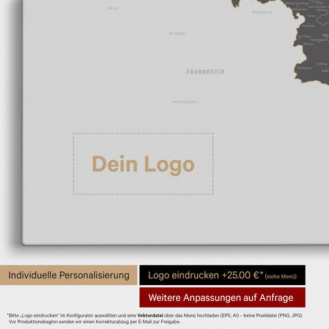 Mappa del Benelux per puntine TRAVEL® – Grigio chiaro