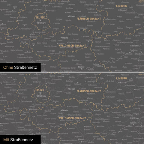 Mappa del Benelux per puntine TRAVEL® – Grigio chiaro