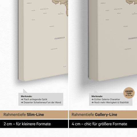 Mappa del Benelux per puntine TRAVEL® – Beige multicolore
