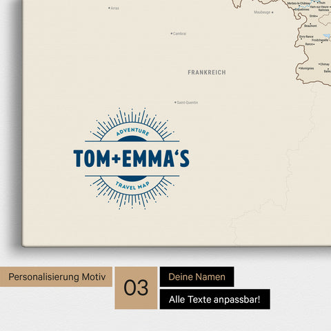 Mappa del Benelux per puntine TRAVEL® – Classico multicolore