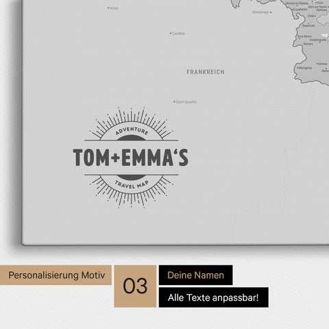 Mappa del Benelux per puntine TRAVEL® – Grigio multicolore