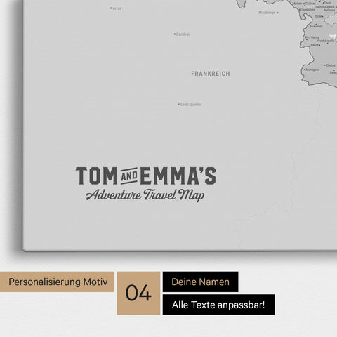 Mappa del Benelux per puntine TRAVEL® – Grigio multicolore
