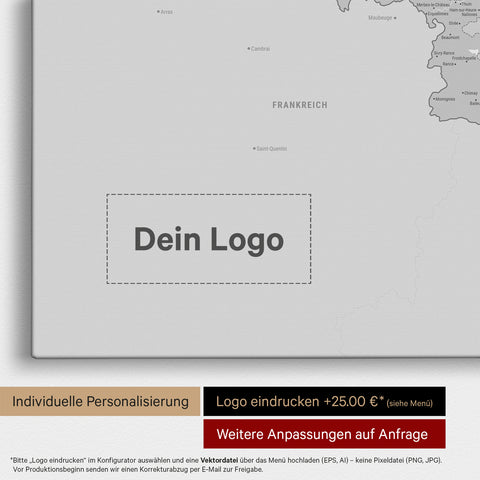 Mappa del Benelux per puntine TRAVEL® – Grigio multicolore