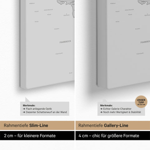 Mappa del Benelux per puntine TRAVEL® – Grigio multicolore