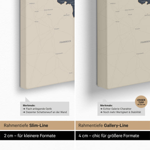 Mappa del Benelux per puntine TRAVEL® – Navy Light