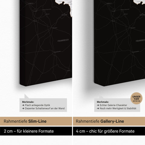 Mappa del Benelux per puntine TRAVEL® – Nero scuro (bianco e nero)