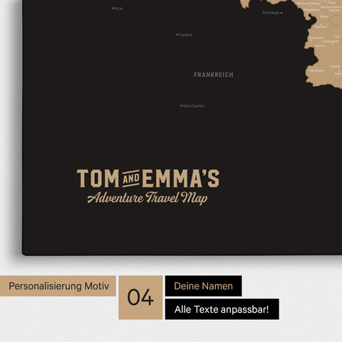 Mappa del Benelux per puntine TRAVEL® – Sonar Black