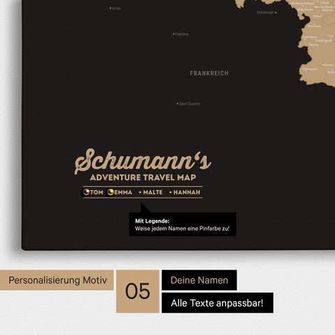 Mappa del Benelux per puntine TRAVEL® – Sonar Black