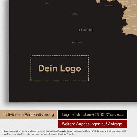 Mappa del Benelux per puntine TRAVEL® – Sonar Black