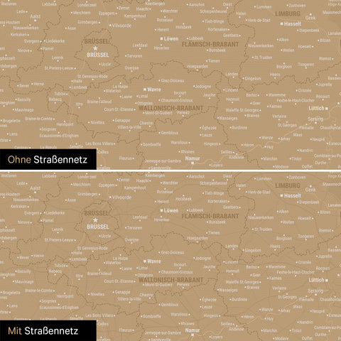 Mappa del Benelux per puntine TRAVEL® – Sonar Black