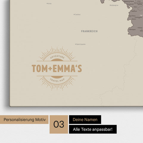 Mappa del Benelux per puntine TRAVEL® – Grigio caldo