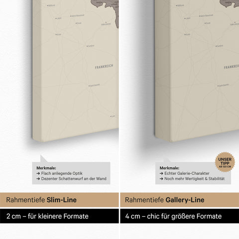 Mappa del Benelux per puntine TRAVEL® – Grigio caldo