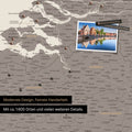 Benelux-Landkarte in Warmgray als Leinwand zum Pinnen zeigt einen Ausschnitt von Seeland, Ostflandern und Antwerpen mit vielen Details wie Nationalparks, Flüssen und zahlreichen kleinen Orten und Städten, die teilweise mit Pins markiert sind