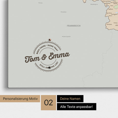 Mappa del Benelux per puntine TRAVEL® – Atlante multicolore politica