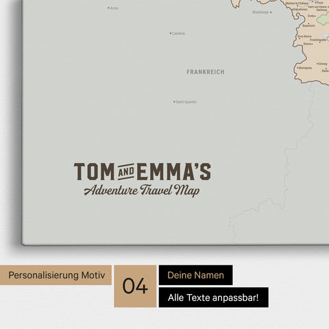 Mappa del Benelux per puntine TRAVEL® – Atlante multicolore politica